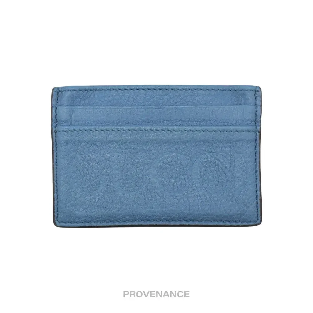 🔴 Gucci Large Logo Card Holder Wallet - Powder Blue Leather
